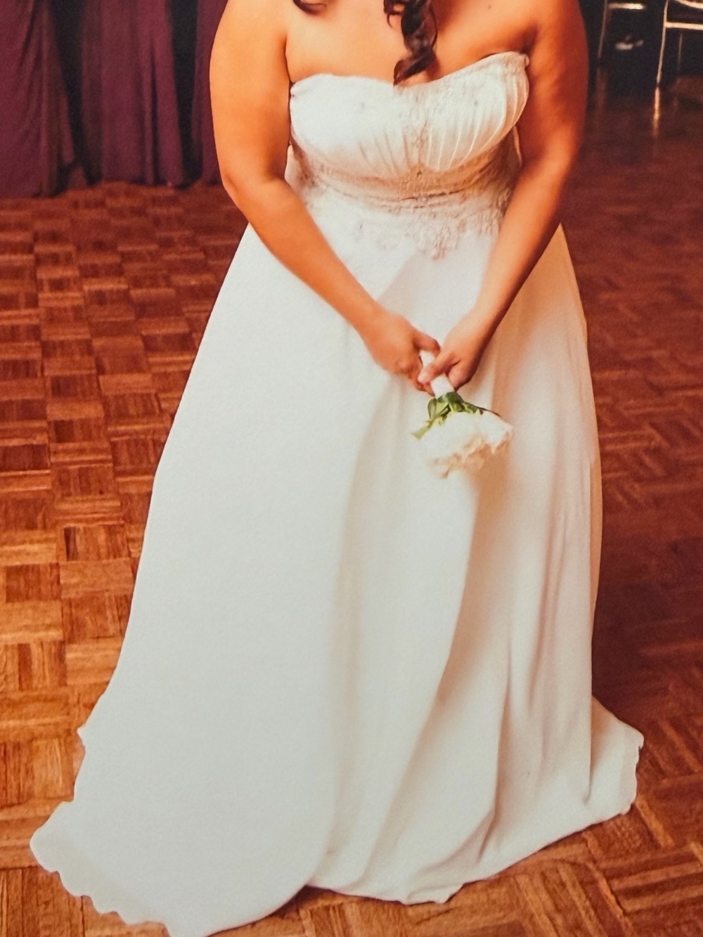 Strapless Ivory A-Line Bridal/Quinceañera Dress